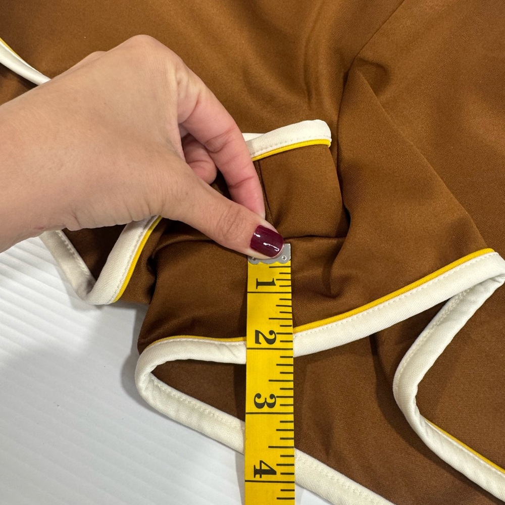 Zara Retro Sporty Gilet shorts only  Copenhagen 1987 Brown Size Large. - Picture 7 of 9